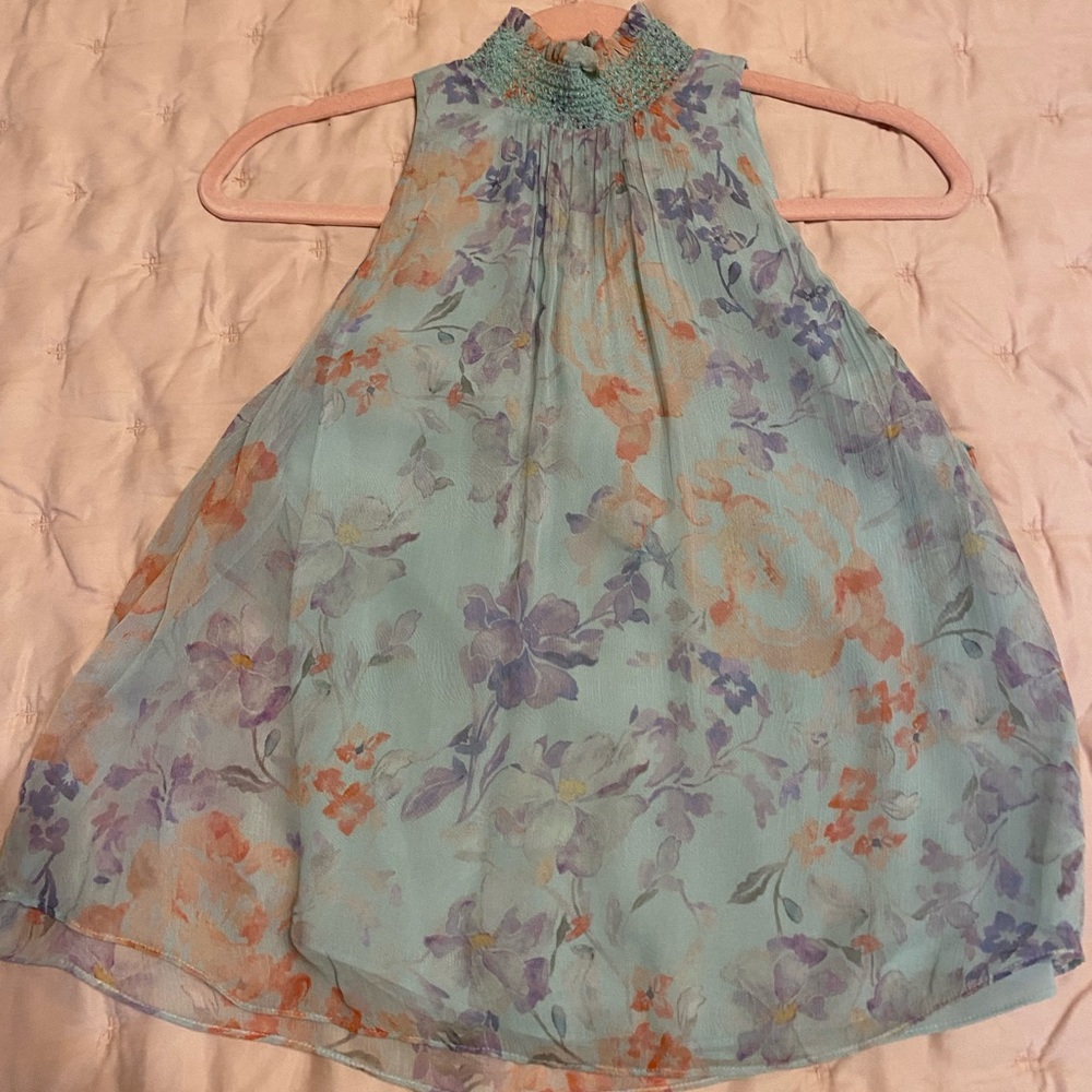 ALICE + OLIVIA Floral-Print Turtleneck Tank Top XS